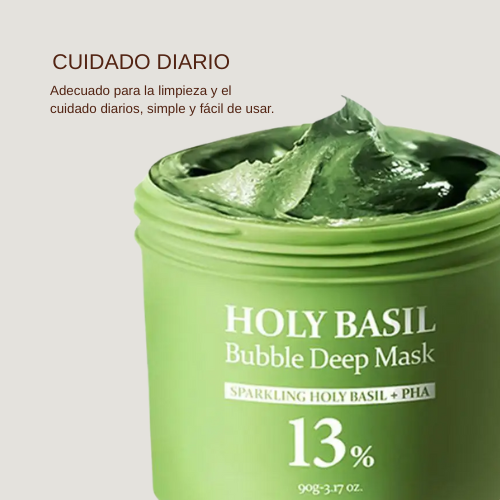 Mascarilla burbujeante purificante de albahaca sagrada
