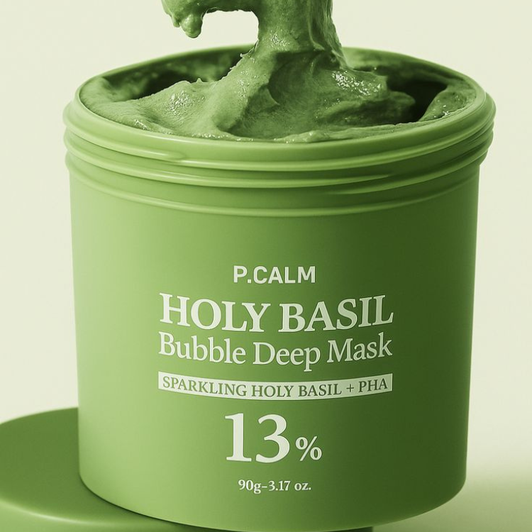 Korean Carbonic Acid Holy Basil Bubble Facial Mask Exfoliating Deep Cleansing Remove Blackhead Shrink Pore Oil Control Skin Care
