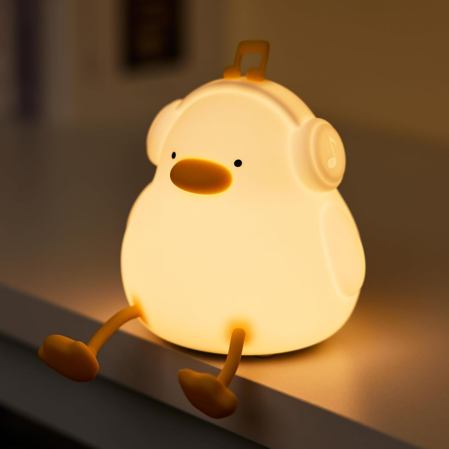 Lámpara nocturna infantil de pato luminoso con diseño adorable para bebés