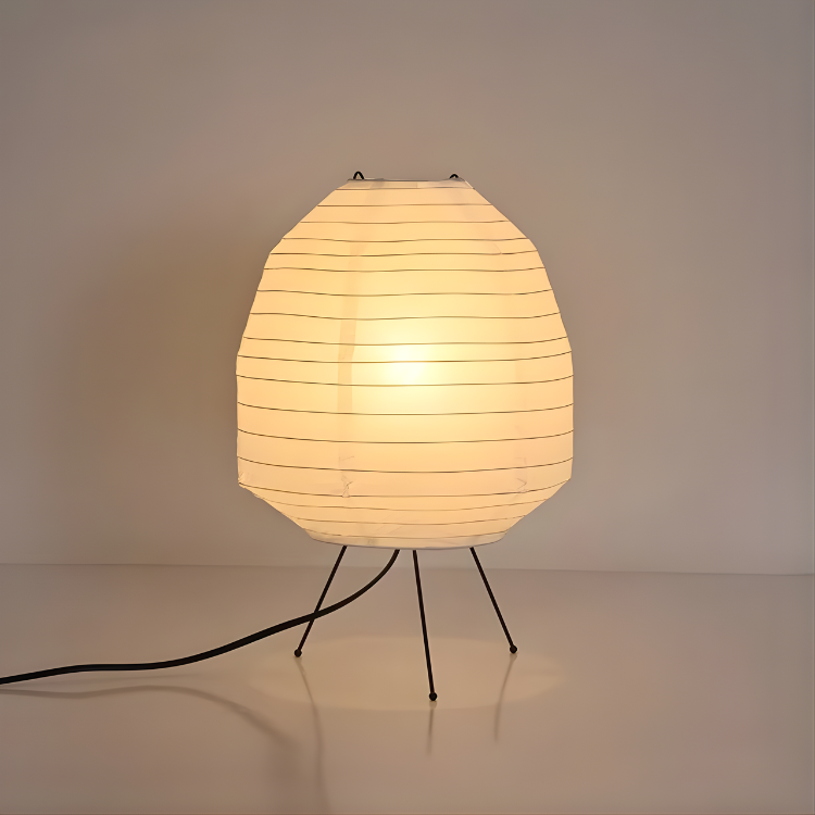 Lámpara japonesa Wabi-Sabi con luz regulable perfecta para espacios zen.