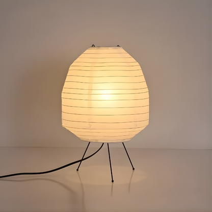 Lámpara japonesa Wabi-Sabi con luz regulable perfecta para espacios zen.