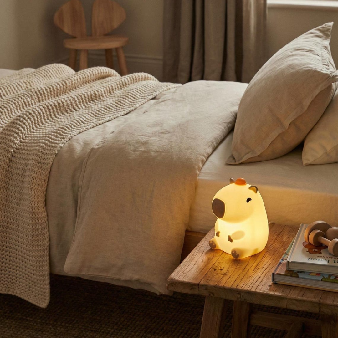 Capybara Luminoso recargable con control táctil para habitación infantil