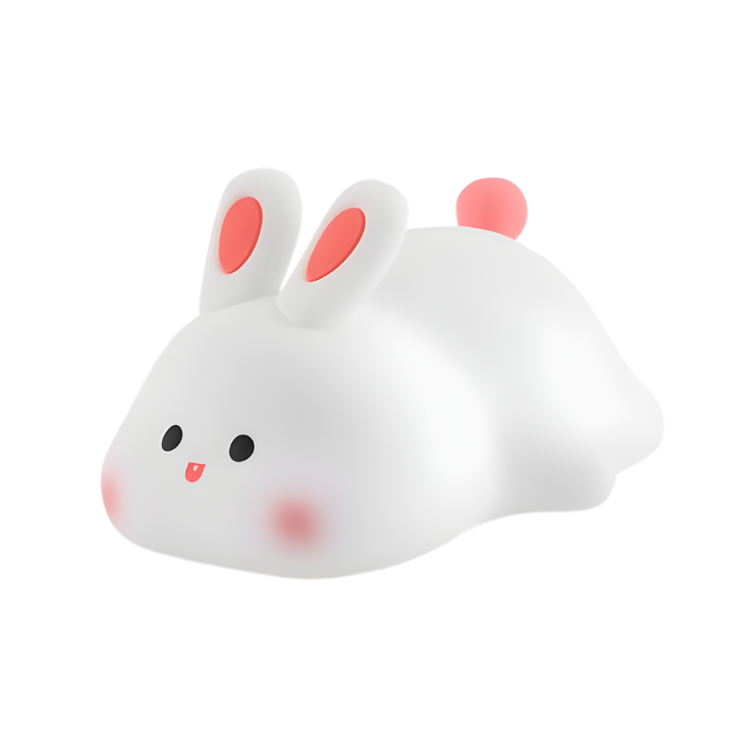 Lámpara de noche para habitación infantil, conejo luminoso decorativo con iluminación suave que aporta calma y seguridad