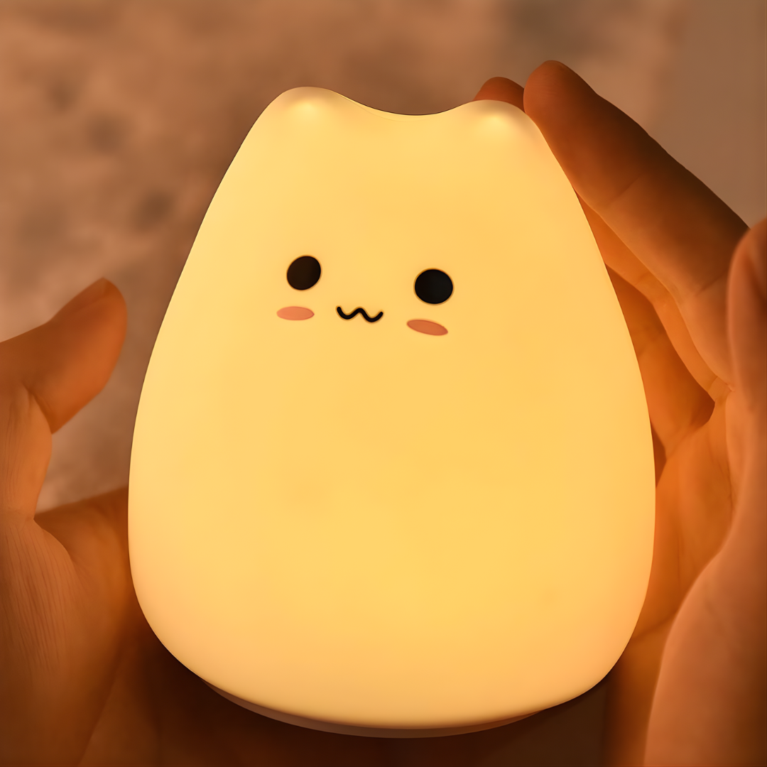 Lámpara LED gato recargable ideal para dormir niños