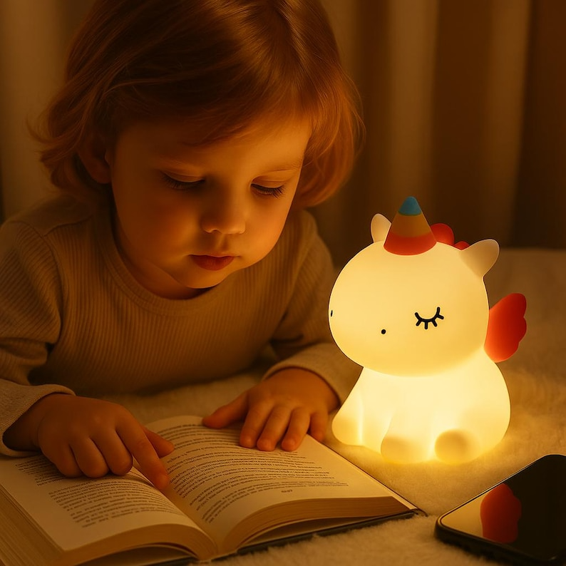 Luz LED nocturna unicornio para ayudar a los niños a dormir tranquilos