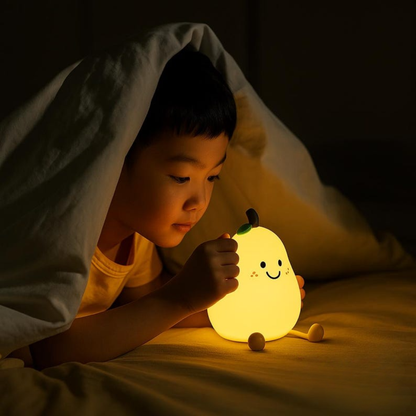 Luz nocturna de pera con control táctil y brillo ajustable