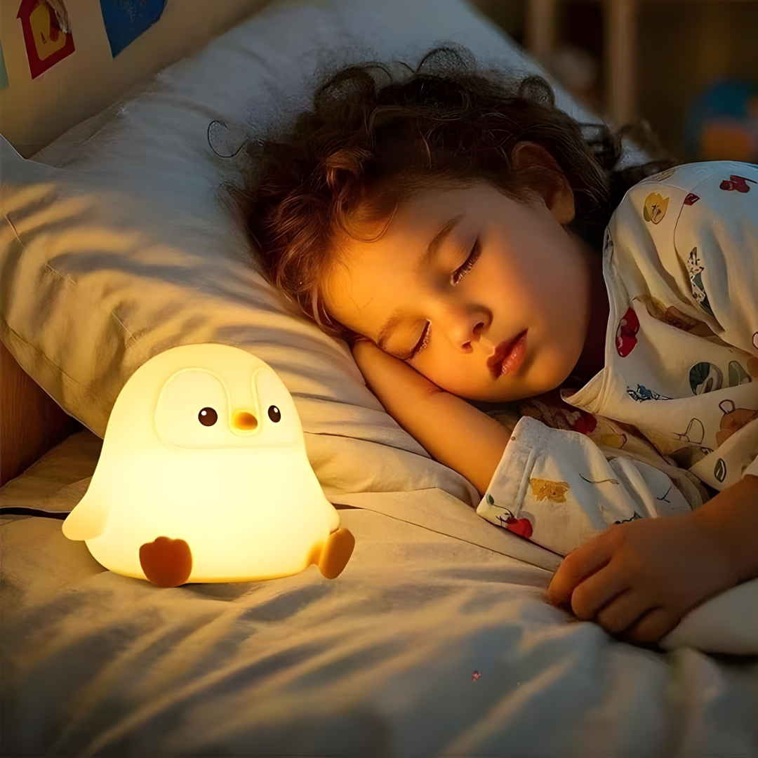Luz nocturna de pingüino con control táctil y varios niveles de brillo
